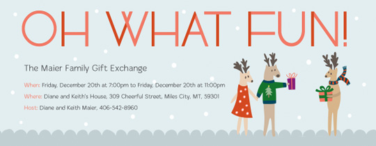 Gift Exchange free online invitations