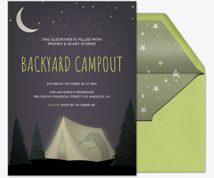 spooky tent invitation