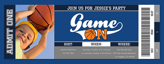basketball party invitations