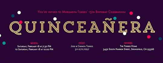 Quinceañera Confetti Invitation Quinceañera Confetti Invitation